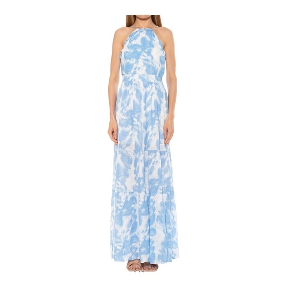 Alexia Admor Kira Ruffled Halter Neck Maxi Dress NWT - Picture 7 of 8